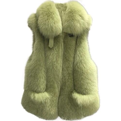 2020 new Women Real Fox Fur Vest Female Winter Autumn Genuine Fox Fur Waistcoat Coat Fashion Lady Gilet Natural Fur Vest Women