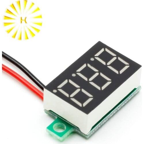 0.36 Inch Mini LED Digital Voltmeter Red Green Blue Panel Voltage Meter DC 4~30V Digit Display Adjustment Voltmeter Connector