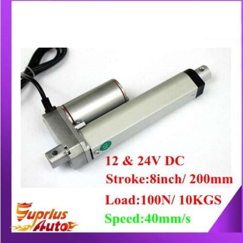 40mm/s Speed 12V DC Linear Actuator With 8inch/ 200mm Stroke Length And 100N/ 10KGS Load