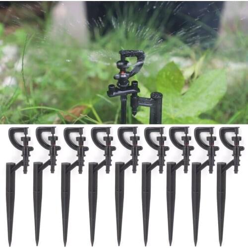 5Pcs Black G-Type Rotary Nozzle Irrigation Sprinkler Nozzle Support Spike Watering Sprinklers Stakes Garden Water Connectors