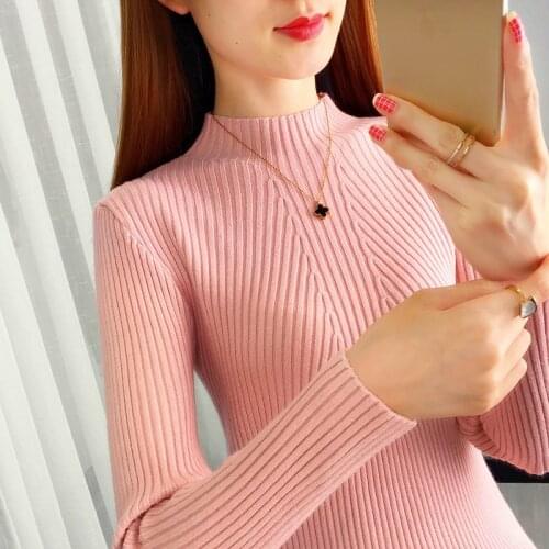 8 colors 2021 Spring Autumn Women lady sweater stretchable Turtleneck pull sweater slim sexy tight Bottoming Knitted Pullovers
