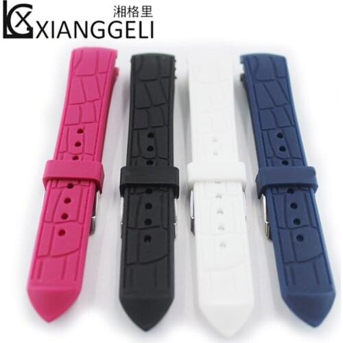 Watch accessories 18mm rubber watch with pin buckle curved interface for ARMANI AR5937AR5938AR5939 mens and womens watch band