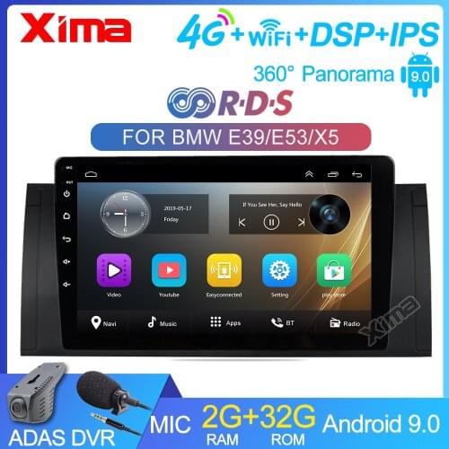 XIMA 2Din Android 9.0 4 G LTE Scanner Autoradio RDS Audio DVD Car Radio Multimedia Video Player For BMW 5 E39 E53 X5 1995-2006