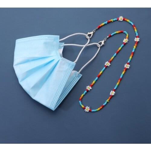 Colorful Flower Bead Glasses Chain Anti-lost Mask Lanyard Anti Slip Eyeglass Chains Sunglasses Strap Mask Holder For Girls Women