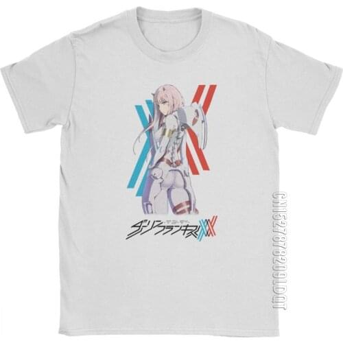 Darling In The Franxx 02 T-Shirt Zero Two Pilot Suit Mans T Shirt Stylish Pure Cotton Short Sleeves Tee Shirt Normal Tops