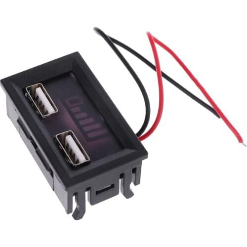 12V Lead Acid Battery Capacity Display Power Meter Gauge for Electric Scooter Car with USB charging port Y5JA