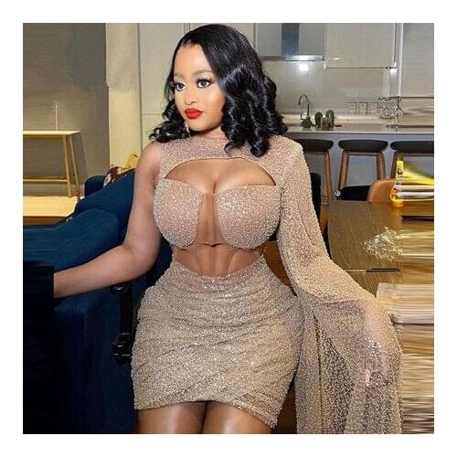 Champagne South African Cocktail Dresses Sheath Sweetheart Short Mini Sequins Elegant Party Homecoming Dresses