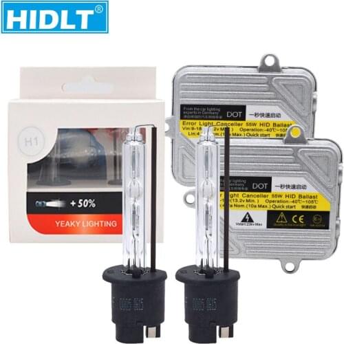 HIDLT DC 12V Car Light Xenon HID Kit 55W Electronic Slim HID Ballast With 35W Yeaky HID H1 H3 H7 H11 D2H Xenon Bulb 4500K 5500K