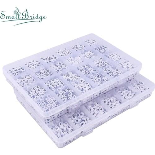1200pcs Round Acrylic Letter Beads Set For DIY Name Bracelets Necklace Jewelry Making Square Plastic Alphabet Puzzle Beads Boxes