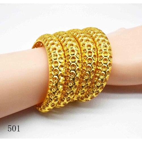 New wholesale 4 pieces of Ethiopian jewelry gold bracelets, dubai girl gold bracelets, African bracelets, womens wedding gifts