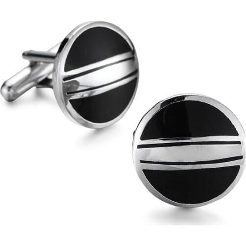 The new design style, round Black Plaid Cufflinks men wedding Cufflinks