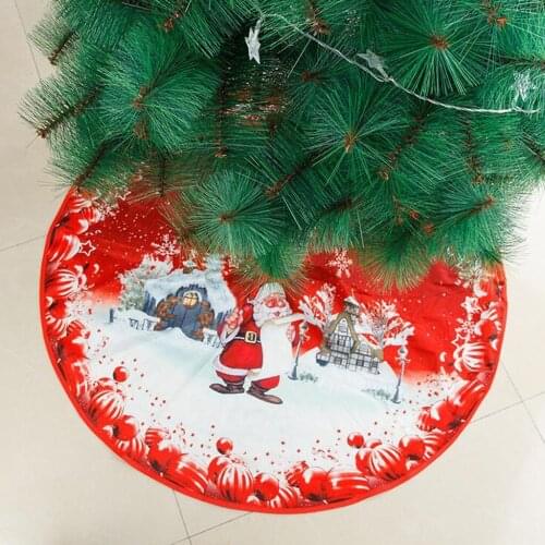 New Design Cartoons Print Christmas Tree Skirt Ornament 39 inch Diameter Christmas Tree Bottom Decoration Home Accessory