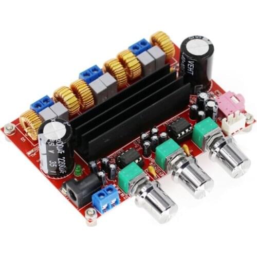 OOTDTY Amplifier Board TPA3116D2 50Wx2+100W 2.1 Channel 12-24V Digital Power Subwoofer