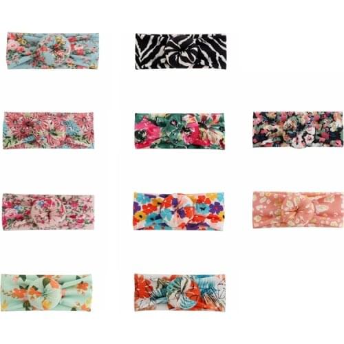 Vintage Flowers Pattern Donut Infant Headband Cute Handmade Round Ball Elastic Hairband Children Headwear Clothing Decoration