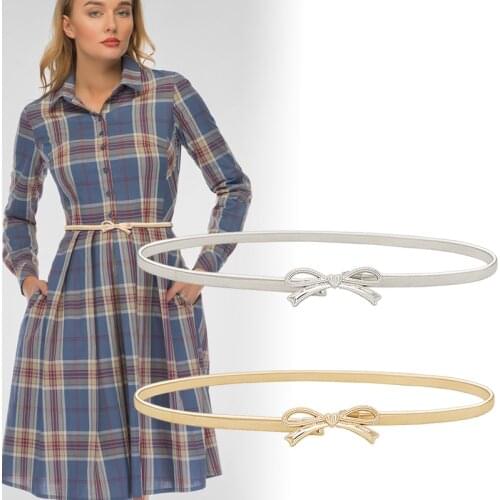 Ladies Dress Waist Belt Elastic Stretch Chain Women Belts Gold Silver Thin Skinny Metal Buckle Female Belts ceinture femme