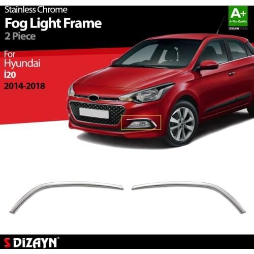 For Hyundai I20 Chrome Fog Light Frame Stainless Steel 2 Pcs Exterior Car Accessories Parts Auto Products Stickers Styling