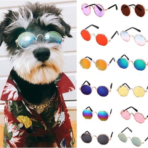 Pet Products Lovely Vintage Round Cat Sunglasses Reflection Eye wear glasses For Small Dog Cat Pet Photos Props Accessories