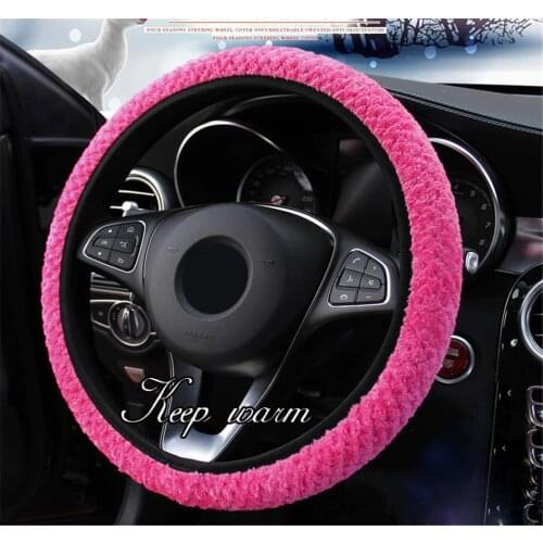 Universal Plush Car Steering Wheel Cover For Audi A4 B5 B6 B7 B8 B9 A7 Q3 A3 8P 8V A5 A8 D3 A6 C6 C5 TT A1 8X Auto Accessories