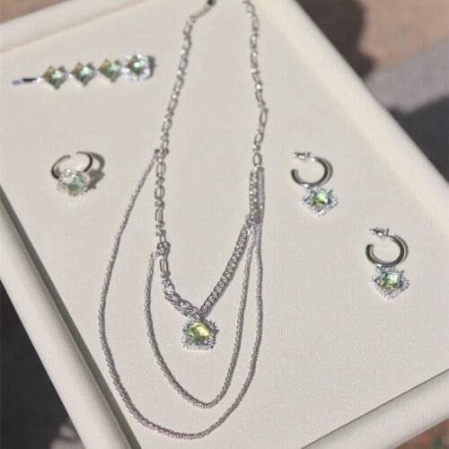 MENGJIQIAO 2021 Fashion Cute Square Crystal Hoop Earrings For Women Ladies Metal Zircon Boucle D'oreille Oorbellen Jewelry Gifts