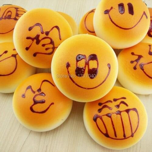 1PCS 7cm Expession Bread Squishy Kawaii Buns Collectibles Pendant Gift Kid Toy