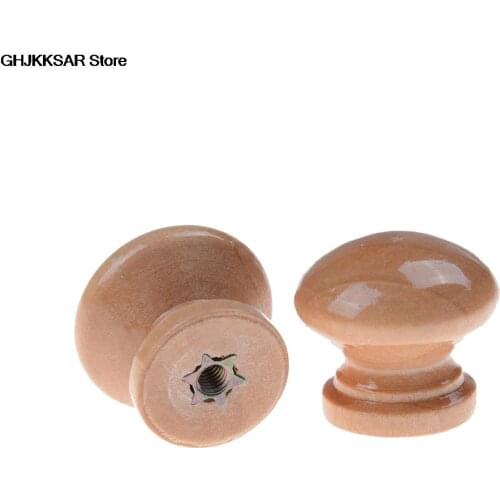 1pc High Quality Drawer Wardrobe Door Pull Handle 25mm Natural Wood Wooden Cabinet Knob