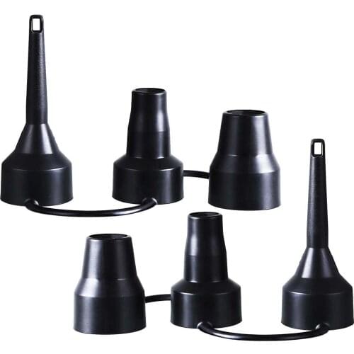 2 Sets 3 Sizes Nozzle Pump Nozzle Head Air Inflator Adaptor Replacement Nozzles Black