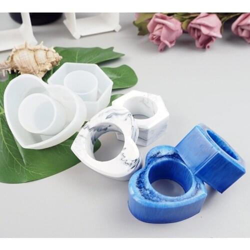 4 Shapes Napkin Holders Ring Resin Molds Kit Napkin Buckles Resin Casting Moulds M2EA