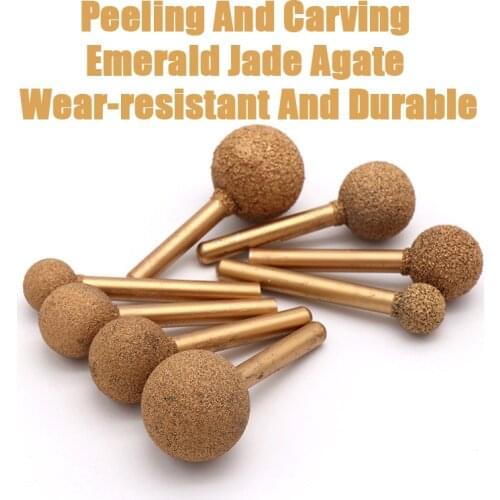 6mm Dia Shank 12/14/16/18/20/25mm Ball Brazed Diamond Grinding Jade Jewellery Emerald Jade Peeling Stone Carving Grinding Head