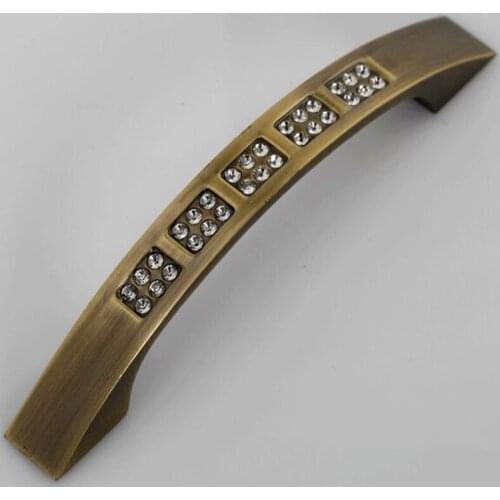 96mm diamond crystal Shoe closet pullS Antique brass kitchen cabinet handle Bronze dresser cupboard drawer pulls Furniture knobs