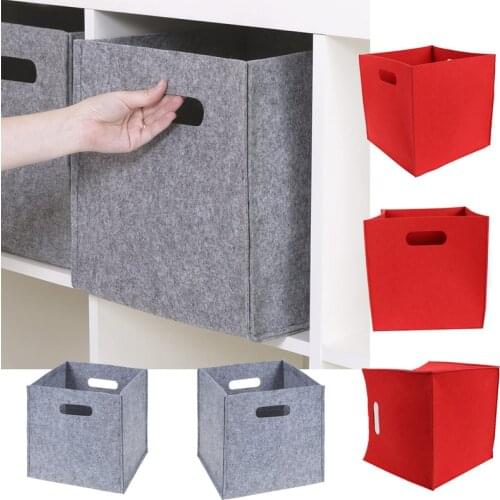 Large Size Foldable Felt Storage Basket Cube Storage Box Closet Clothes Organizer Kids Toys Books Household Storage Basket