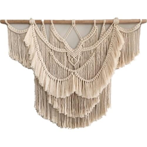 Large Macrame Tapestry Wall Hanging Geometric Art Wall Decor Bohemian Home Bedroom Background Chic Handicrafts Woven Tapestry