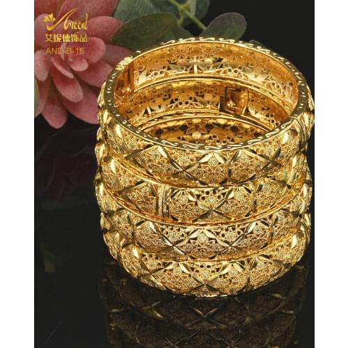 Dubai Gold Bangles For Women Arabic Fashion Metal Bracelet Indian Luxury Designer Charm Set Bracelets Egyptian Brand Bangle