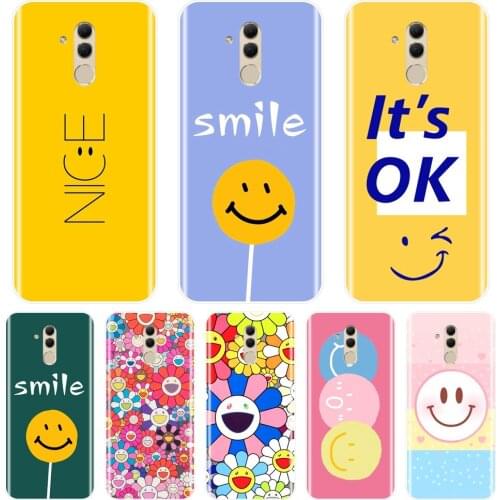 Yellow Blue Green Smile Flower Phone Case For Huawei Mate 7 8 9 10 20 Lite Silicone Soft Back Cover For Huawei Mate 9 10 20 Pro