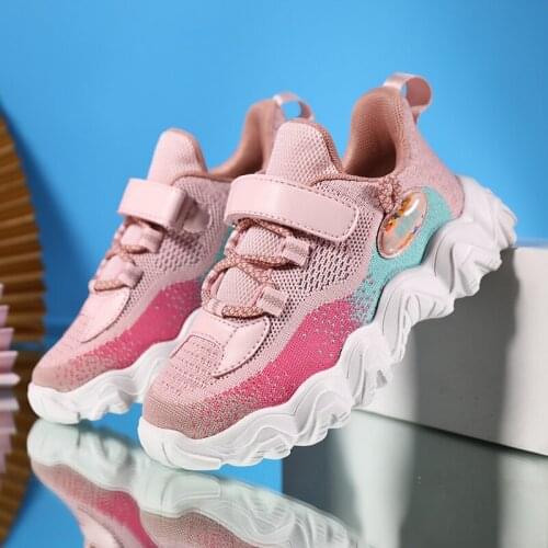 Fashion Childrens Shoes For Girls Running Casual Shoes Soft Sole Mesh Running Casual Sneakers Shoes For Kids