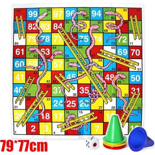 Ludo Board Game Snakes And Ladders Kids Toys Large Size IQ Puzzle Mat Bordspellen Juegos De Mesa Jeux Enfant