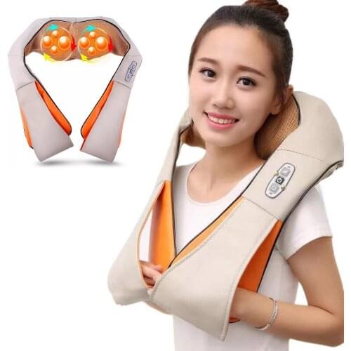 Home Car U Shape Electrical Shiatsu Back Neck Shoulder Body Massager Infrared Heated Kneading Car/Home Massagem