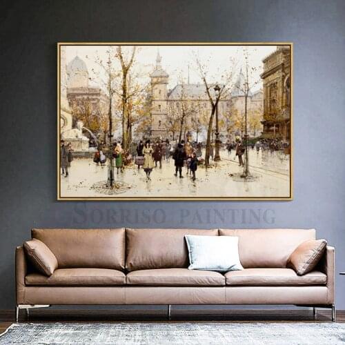 Europe Street Scenery Canvas Painting Dining Wall Art Posters And Prints Corridor Pictures For Living Room Home Hallway Decor