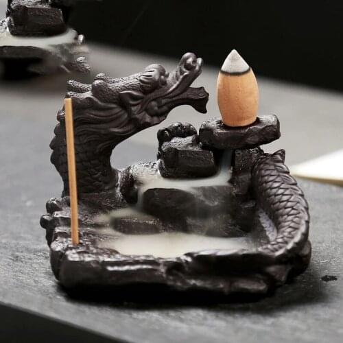 Backflow Incense Burners Creative Sleep Dragon Incense Holder Home Decor Office Aroma Censer Ornaments Dropshipping