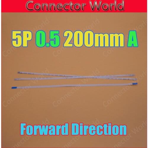 5x New FFC FPC 5pin flat flexible cable 0.5mm pitch 5 pin forward Length 200mm Width 3mm Ribbon 5p Flex Cable