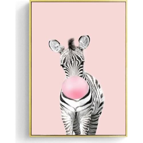 5D cute animal blowing bubble gum DIY diamond painting mural lion zebra elephant giraffe tiger mosaic art decoration painting