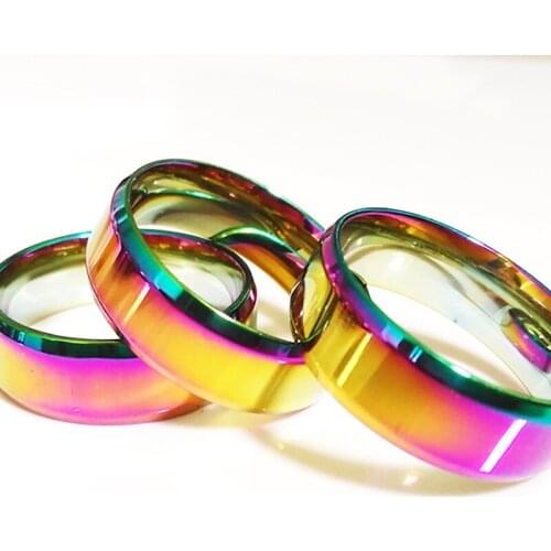 100pcs 8mm finger men ring titanium set for women unisexmulticolor wide band polished Stainless Steel fashion jewelry product