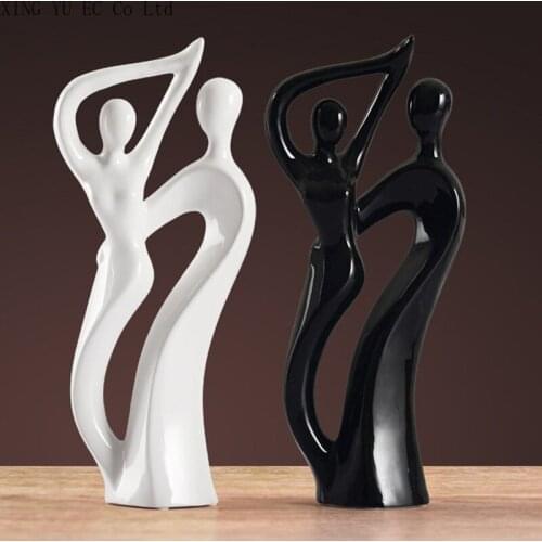 Red Ceramic Crafts Ornaments Abstract Figure Figurines Creative Desktop Ornaments/living Room Home Decoration Accessories