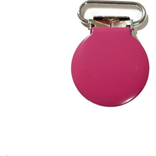 25pcs 20mm 3/4" #8 HOT PINK Round Pacifier Clips