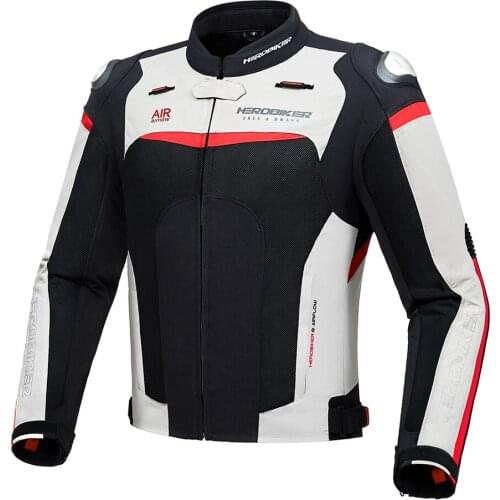 Herobiker Summer Breathable Motorcycle Jacket Mens Waterproof Motorcycle Jacket Removable CE Certification Protective Gear