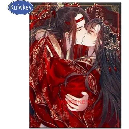 Mo Dao Zu Shi canvas painting diamond mosaic sale diy diamond painting full square round diamond embroidery Anime