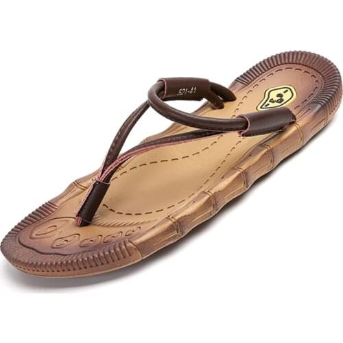 Jumpmore 2021new Mens Trendy Slippers Tendon Bottom Beach Shoes Flip Flops Men Fashion Flip-flop Sandals Slippers Size 39-44