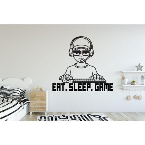 Game player wall stickers eat and sleep playing games decals Internet cafe decoration pro-boy home bedroom wall decoration YX21