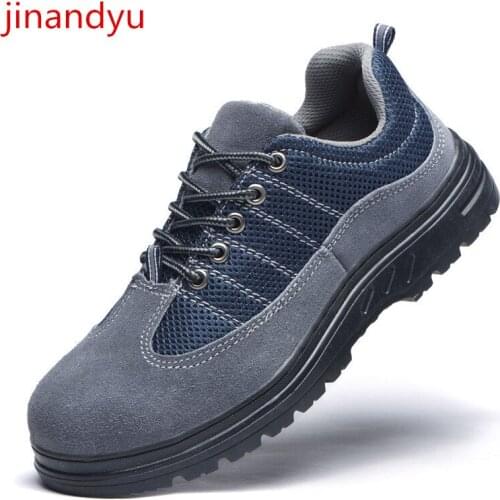 Non-Slip Safety Shoes Mens Working Boots for Men Steel Toe Cap Safety Boots Anti-Stab Work Shoes Male Protective Work Boots