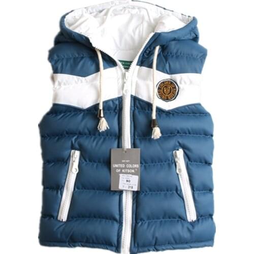 New Children Clothing Spring Fall Winter kids Thick Casual Vests Patchwork Hooded Children Qulity Fashion HoodedWaistcoat