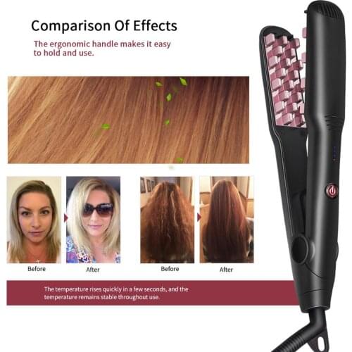 New hair straightener 2 in 1 hair volumizing iron portable LCD diaplay ceramic hair straightening iron